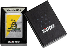 Load image into Gallery viewer, Zippo Customized Message Dont Tread on Me, Gadsden Flag - Brushed Chrome 48118
