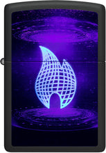 Load image into Gallery viewer, Zippo Black Light UFO Flame Design Black Matte Pocket Lighter
