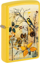 Load image into Gallery viewer, Zippo Lighter- Personalized Custom Message Engraved on Scrapbook Bird Design Sunflower Pocket Lighter 46580
