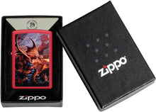 Load image into Gallery viewer, Zippo - Customized Message on Anne Stokes Fire Dragon Red Matte Pocket 46690
