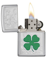 Load image into Gallery viewer, Zippo Lighter- Personalized Engrave Lucky Clover Shamrock High Polish 24699

