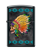 Load image into Gallery viewer, Zippo Lighter- Personalized Engrave Native American Skull Design #Z5451
