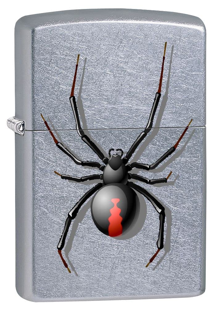 Zippo Lighter- Black Widow Spider Street Chrome Windproof Lighter #Z5059