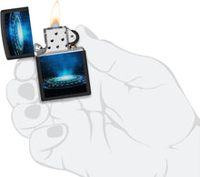 Load image into Gallery viewer, Zippo Black Light UFO Flame Design Black Matte Pocket Lighter
