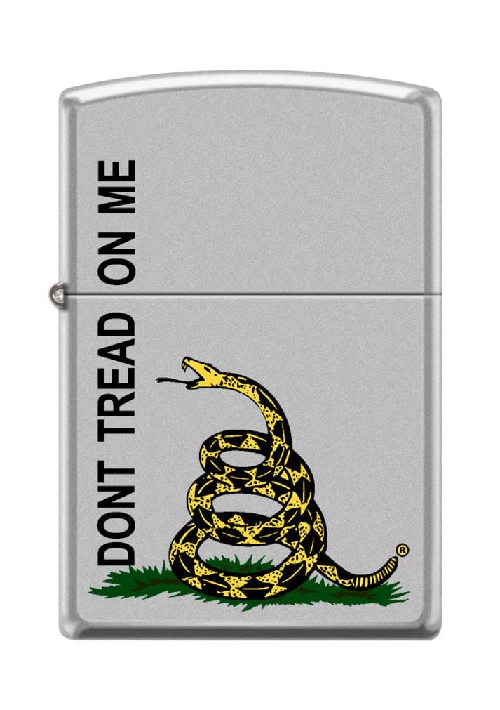 Zippo Lighter-Personalized Engrave for Dont Tread On Me Snake Satin Chrome Z5210
