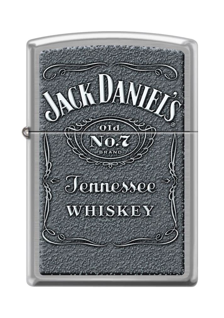 Zippo Lighter- Jack Daniels Brushed Chrome Windproof Lighter #Z231