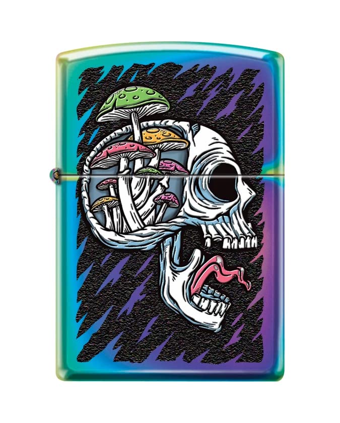 Zippo Lighter - Personalized Customize Message Engrave on Backside for Skull Pirate Windproof Lighter Skull Mushrooms Brain Z5517