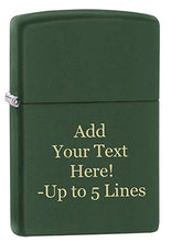 Load image into Gallery viewer, Zippo Lighter- Personalized Message Green Matte Colors Windproof Lighter #221

