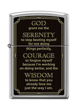 Load image into Gallery viewer, Zippo Lighter- Personalized Engrave Cross Prayer Design Serenity Prayer #Z5152
