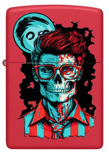 Load image into Gallery viewer, Zippo Lighter - Custom Engraved with Your Message for Dapper Skeleton Design Red Matte Pocket Lighter 46242
