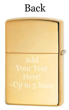 Load image into Gallery viewer, Zippo Lighter - Customized Message on Polished Brass Leaf Pocket Lighter 46560
