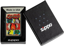 Load image into Gallery viewer, Zippo Lighter - Customized Message on Comic Zombies Black Matte Pocket 46229
