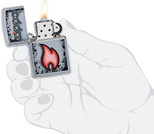 Load image into Gallery viewer, Zippo Flame Logo Design Street Chrome Pocket Lighter
