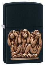 Load image into Gallery viewer, Zippo Lighter - Personalized Custom Message Engraved on Backside for Special Designs Windproof Lighter (Three Monkeys 29409)
