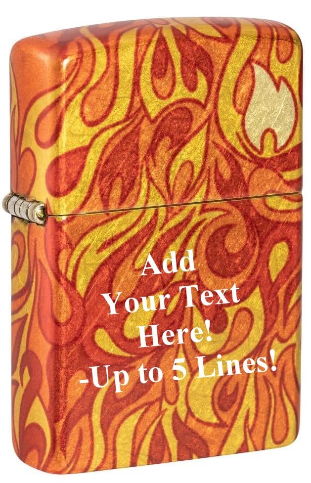 Zippo Lighter - Custom Message Engrave on Fire Design - 540 Fusion 48981