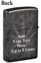 Load image into Gallery viewer, Zippo Lighter - Customized Message on Leaf , Photo 360 - High Polish Black 48924
