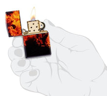 Load image into Gallery viewer, Zippo Lighter - Custom Engraved with Your Message for Fusion Inferno Design 540 Tumbled Brass Pocket Lighter 46389
