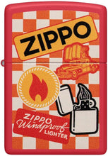 Load image into Gallery viewer, Zippo Lighter - Custom Message Engrave Retro Zippo Design - Red Matte 48998
