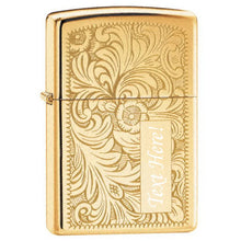 Load image into Gallery viewer, Zippo Lighter - Personalized Custom Message Engrave on Brass Windproof Lighter Venetian 352B
