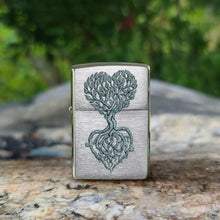 Load image into Gallery viewer, Zippo Lighter - Customize Message on Rooted in Love Brushed Chrome Pocket 46232
