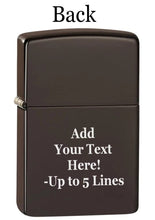 Load image into Gallery viewer, Zippo Lighter - Personalized Custom Message Engrave on Classic with Zippo Logo Windproof Lighter
