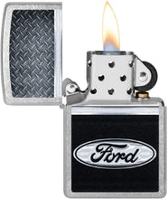Load image into Gallery viewer, Zippo Ford Logo Diamond Plate Metal Design Street Chrome Pocket Lighter
