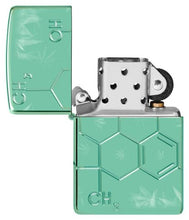 Load image into Gallery viewer, Zippo Lighter - Custom Engraved with Your Message for Cannabis Compound Design Armor High Polish Green Pocket Lighter 46313
