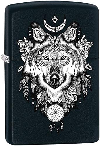 Zippo Lighter- Wolf Design Windproof Lighter (Aztec Wolf #Z5315)