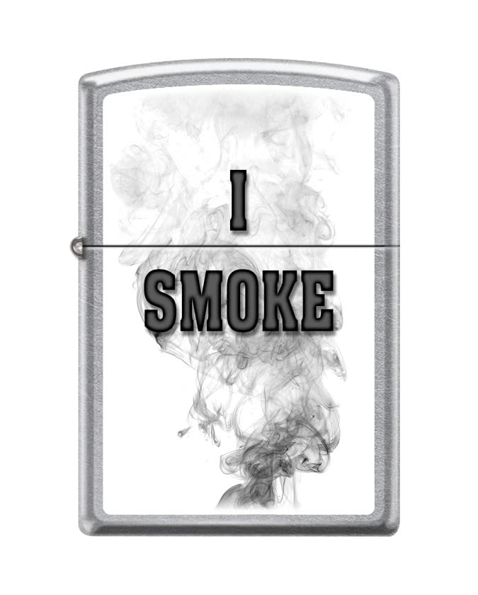 Zippo Lighter-I Smoke Design Street Chrome Windproof Lighter #Z5399