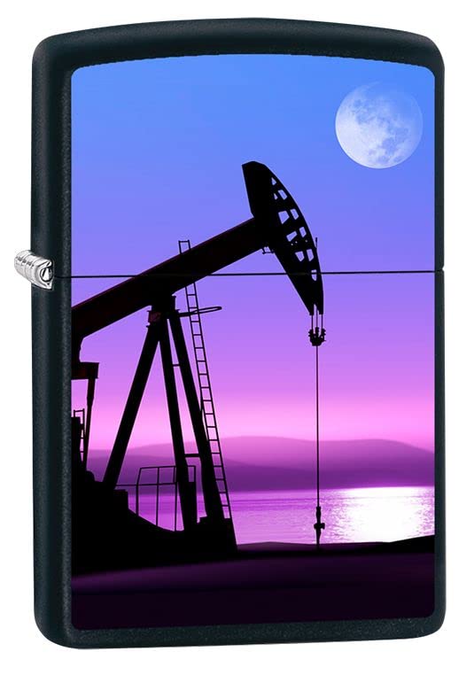 Zippo Lighter- Oil Pumps Black Matte Windproof Lighter #Z5109