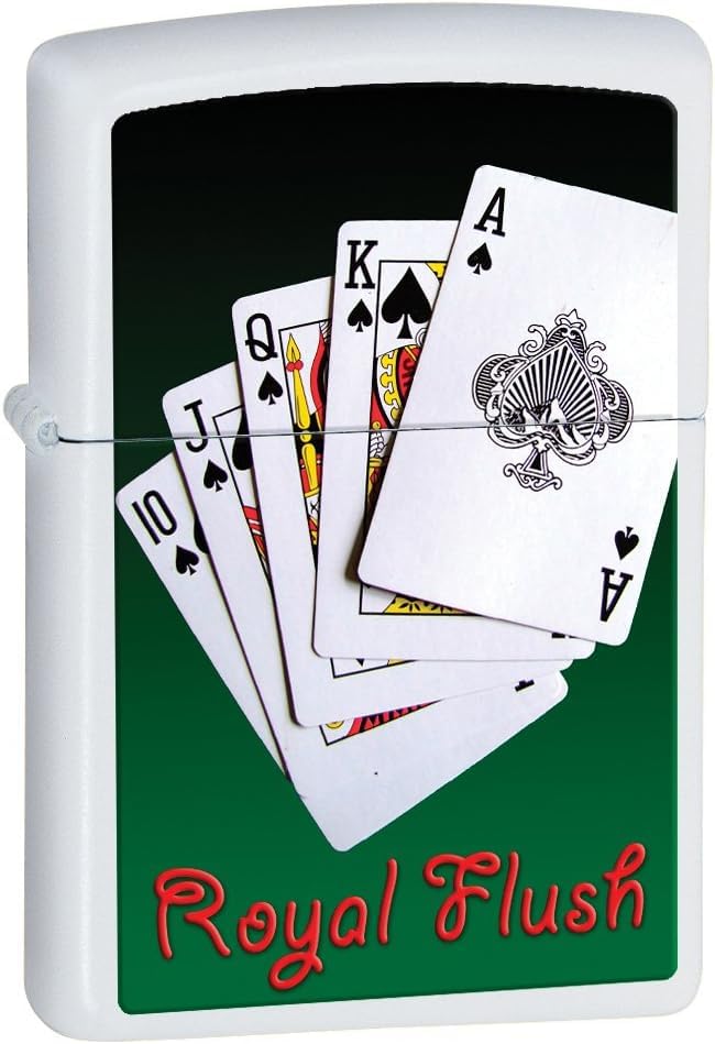 Zippo Royal Flush White Matte Lighter