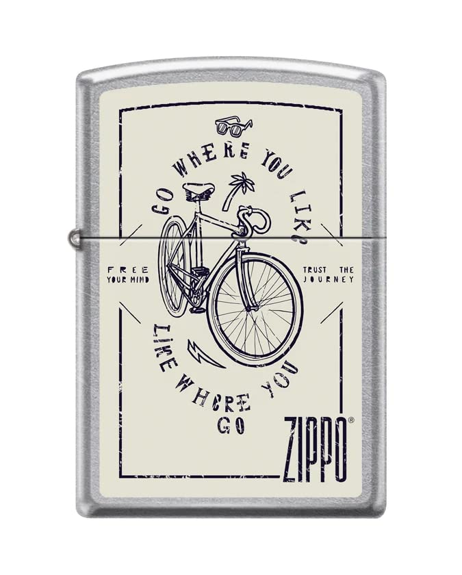 Zippo Lighter-Gear Bike Print Street Chrome Windproof Lighter #Z5367