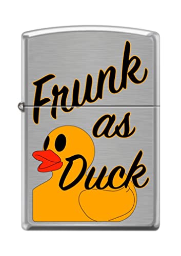 Zippo Lighter-Personalized Engrave for Frunk As Duck Design Brushed Chrome Z5231