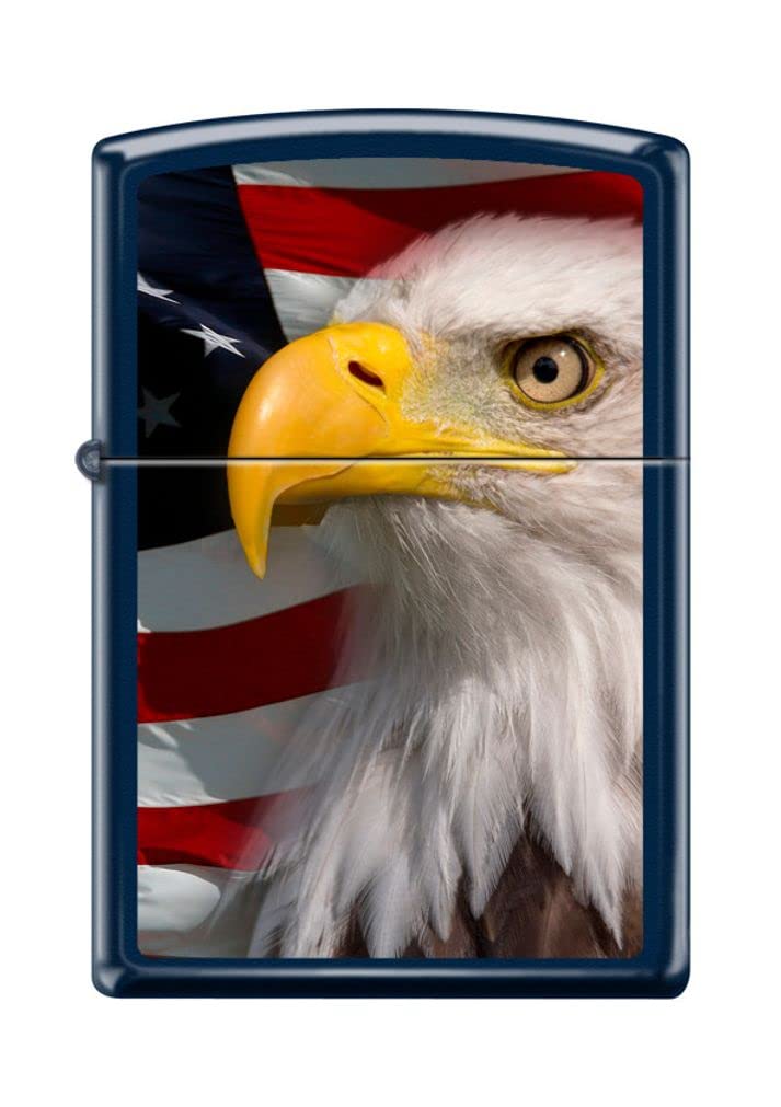 Zippo Lighter - Personalized Message Engraved on Backside Americana US Eagle USA Flag Patriotic Collection1 Windproof Lighter