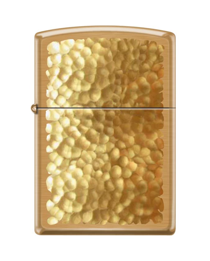 Zippo Lighter-Hammered Brass Brushed Brass Windproof Lighter #Z5510