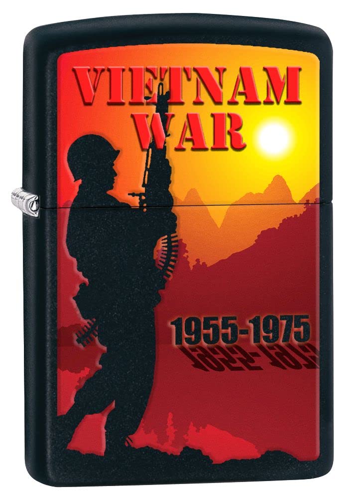 Zippo Lighter- Vietnam War Soldier Black Matte Windproof Lighter #Z5104
