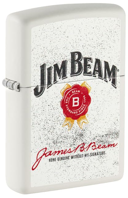 Zippo Lighter - Custom Engraved with Your Message for Jim Beam Rosette Design White Matte Pocket Lighter 46306
