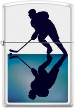 Load image into Gallery viewer, Zippo Lighter- Personalized Engrave Hockey Player Puck White Matte #Z5533
