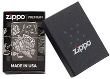 Load image into Gallery viewer, Zippo Lighter- Personalized Engrave Blossoms Flower Rose and Currency 49156
