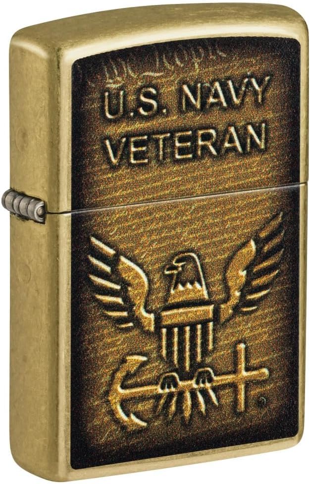 Zippo - Customized Message on United States Navy® Street Brass Pocket 46489
