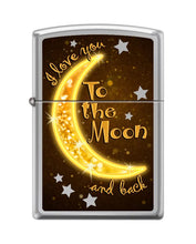 Load image into Gallery viewer, Zippo Lighter- I Love You to The Moon and Back High Polish Chrome #Z5507
