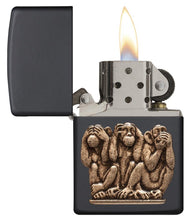 Load image into Gallery viewer, Zippo Lighter - Personalized Custom Message Engraved on Backside for Special Designs Windproof Lighter (Three Monkeys 29409)
