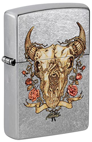 Zippo Lighter-Personalized Native Bull Chief Indian Longhorn and Feathers 48559