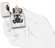 Load image into Gallery viewer, Zippo Spazuk Gas Mask Design Pocket Lighter, White Matte with Gas Mask
