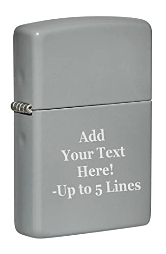 Zippo Lighter- Personalized Engrave Unique Colored Flat Grey #49452