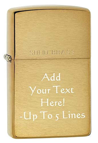 Zippo Lighter- Personalized Message on BrassZippo Lighter Solid Brush 204