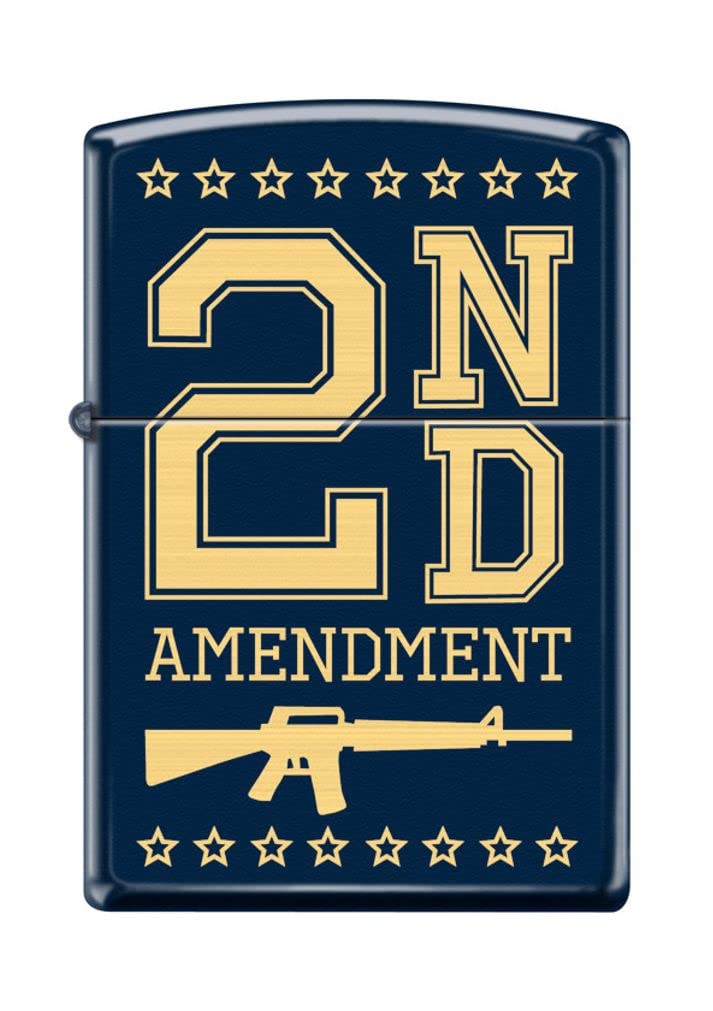 Zippo Lighter - Second 2nd Second Amendment American Right Navy Matte #Z5295