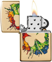 Load image into Gallery viewer, Zippo Lighter- Personalized Engrave Lucky Clover Shamrock High Polish 49125
