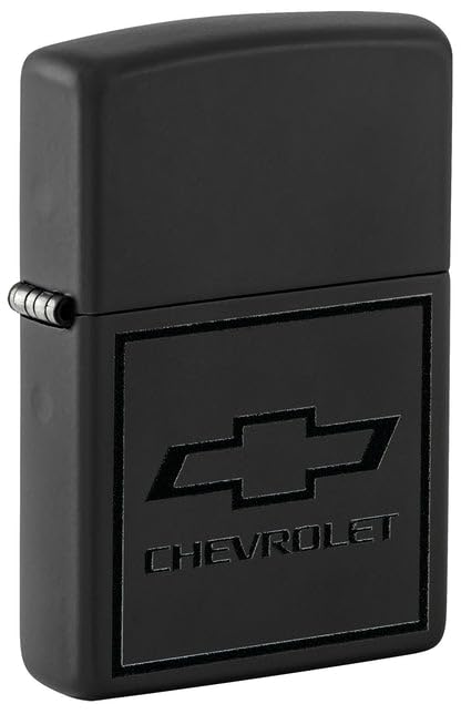 Zippo Lighter - Custom Engraved with Your Message for Chevrolet Bowtie Design Black Matte Pocket Lighter 46228