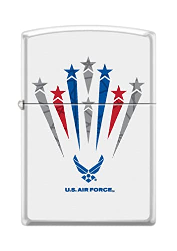 Zippo Lighter- Personalized Message for U.S. Air Force USAF White Matte #Z5129